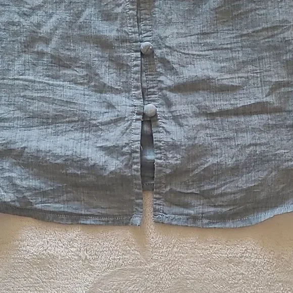 Express Jean Ruffle Sleeve Button Front Blouse Size S Boho Contemporary Style - Picture 7 of 13